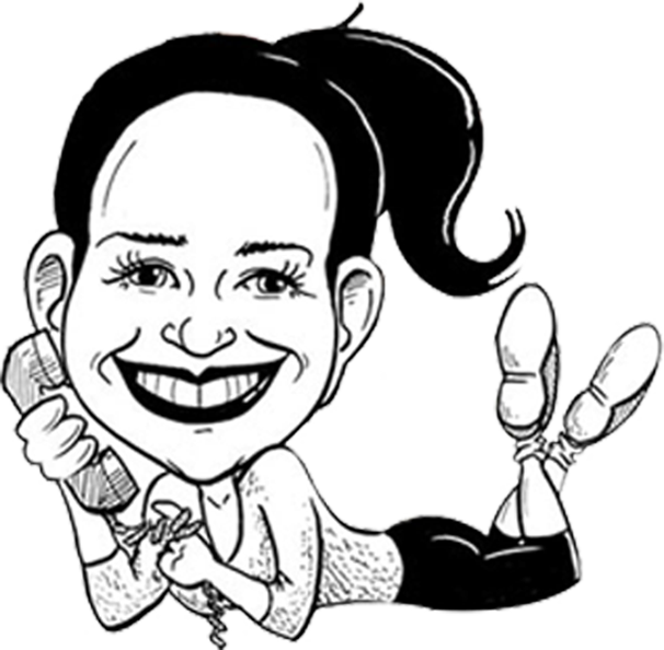 black and white caricature