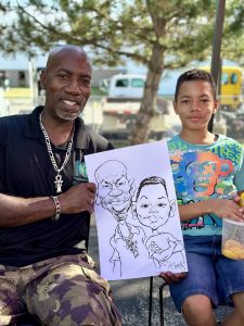 B&W Traditional live caricature.